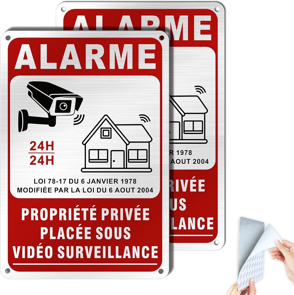 Alarmpaneel voor Privébezit Onder Videobewaking - Veiligheid Sticker voor Huisbeveiliging