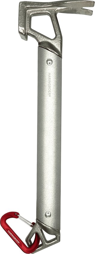 Haringboer® Haringhamer - 30 cm Aluminium & RVS Hamer met Karabijnhaak - Campinghamer met Karabijnhaak
