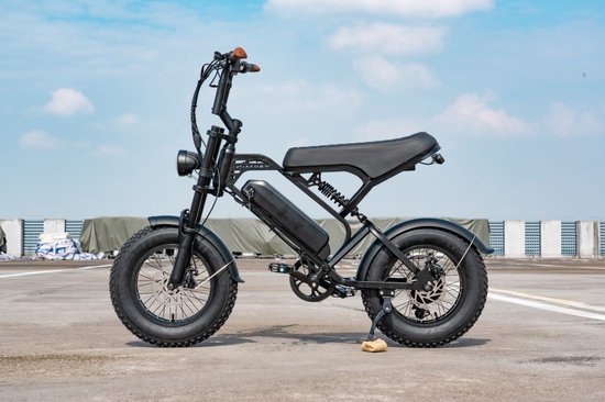 V20 Mini Fatbike – Elektrische Fatbike 2025 – 16 Inch – Legaal op de weg – 50 km Actieradius - Niet opvoerbaar – Hydraulische remmen – Alarm – 2 Jaar Garantie - Zwart — afbeelding 2