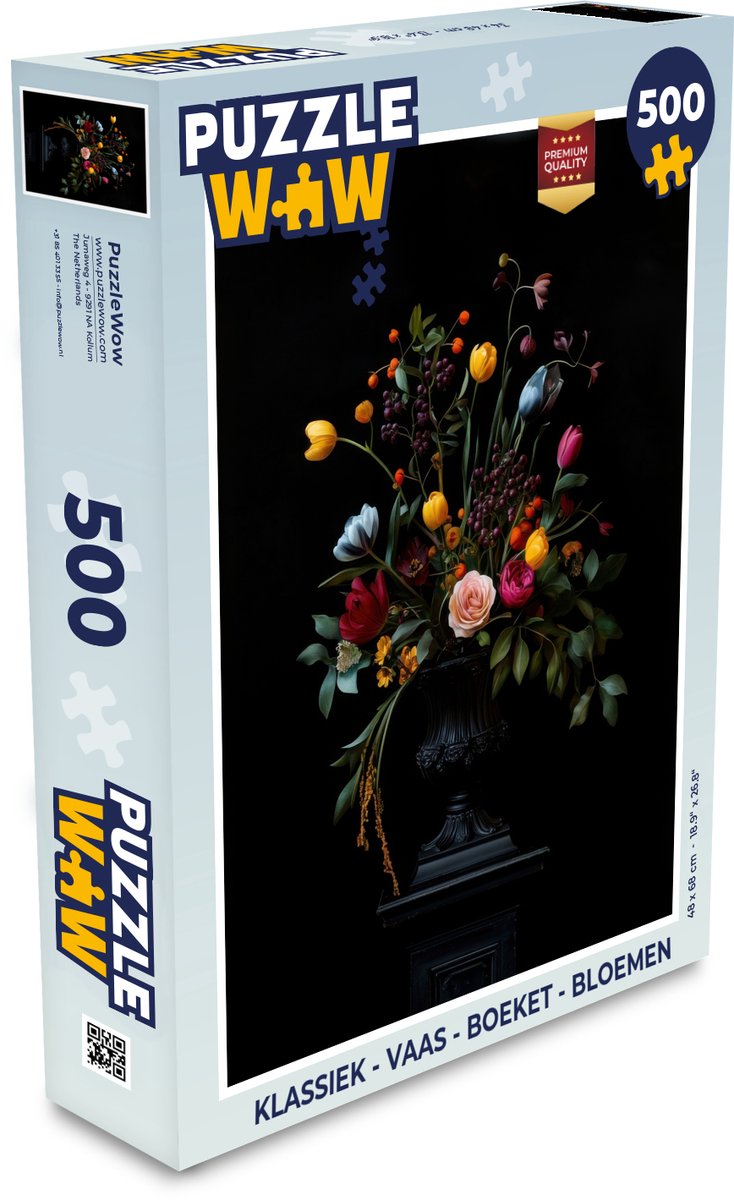 Puzzel Klassiek - Vaas - Boeket - Bloemen - Legpuzzel - Puzzel 500 stukjes