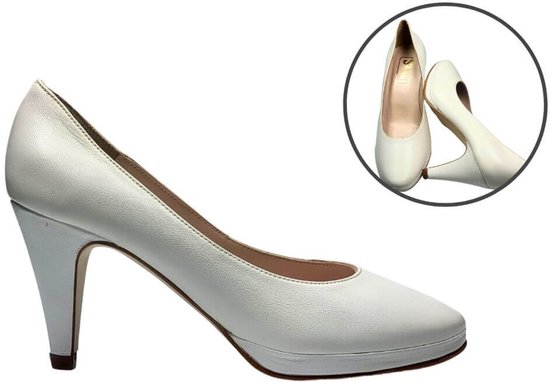 Stravers - Escarpins Witte en Cuir taille 35. Talons hauts élégants petites tailles