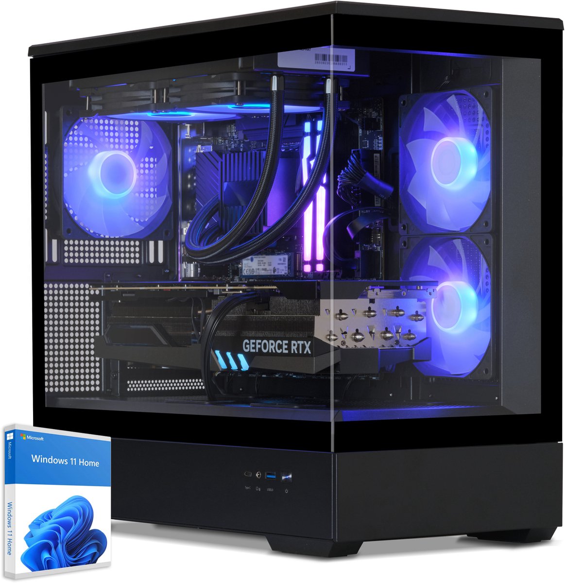 Sedatech Pro Gaming PC Waterkoeling Full Vision • Intel i9-12900KF 16x 3.2GHz • Geforce RTX5080 • 32Gb RAM • 2Tb SSD M.2 • WiFi • Bluetooth, USB C • Windows 11 • Desktop computer