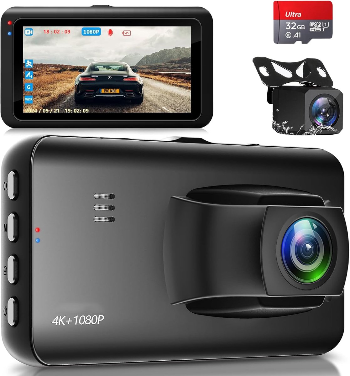 Dashcam voor Auto - Dual - Camerabewaking - Full HD - Zwart
