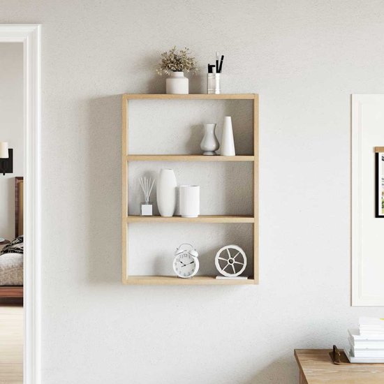 vidaXL Wandschap 99x15x60 cm bewerkt hout zwart, wandplank, wandrekje, muurplank, wandrek, fotoplank, muur plank, zwevend wandrek, zwevende wandplank