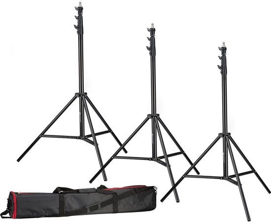 Bresser 3x BR-TP280 Pro lampstatief 280cm + tas