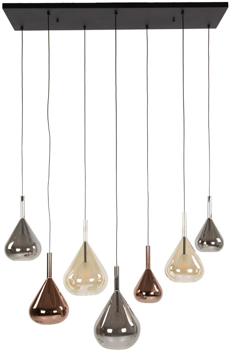 AnLi Style Hanglamp 4+3 wings mix glass