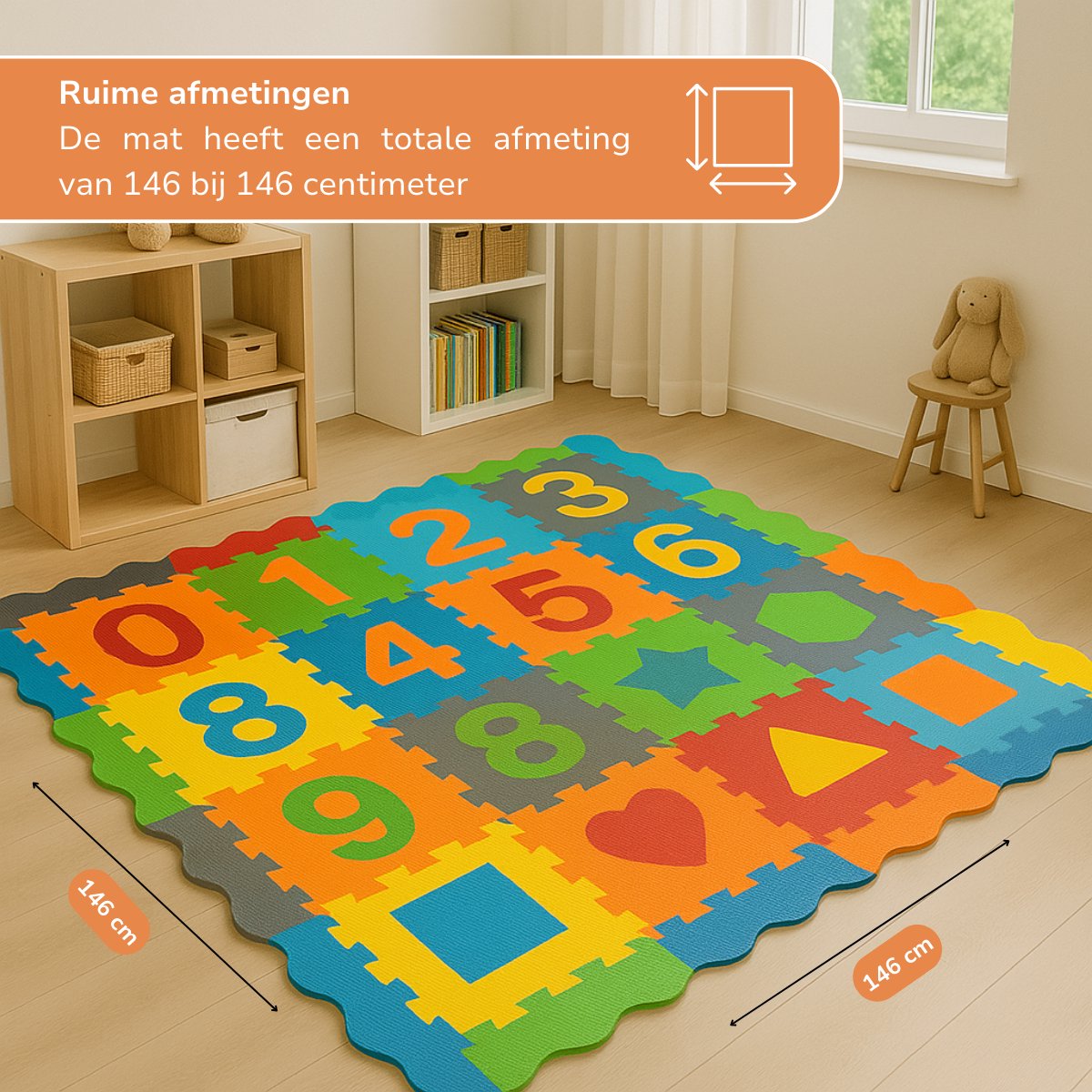 Let's Play Speelmat Baby Foam - 3-in-1 - Puzzelmat en Ballenbak - Speelkleed - 36-Delig – foto 3