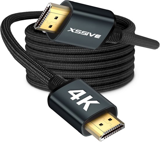 Xssive 4K HDMI Kabel - 2 Meter - Extra Sterk - High Speed - 4K@60Hz Ultra HD - HDMI naar HDMI Kabel voor TV Beamer Projector Laptop Computer Monitor 50 Hz