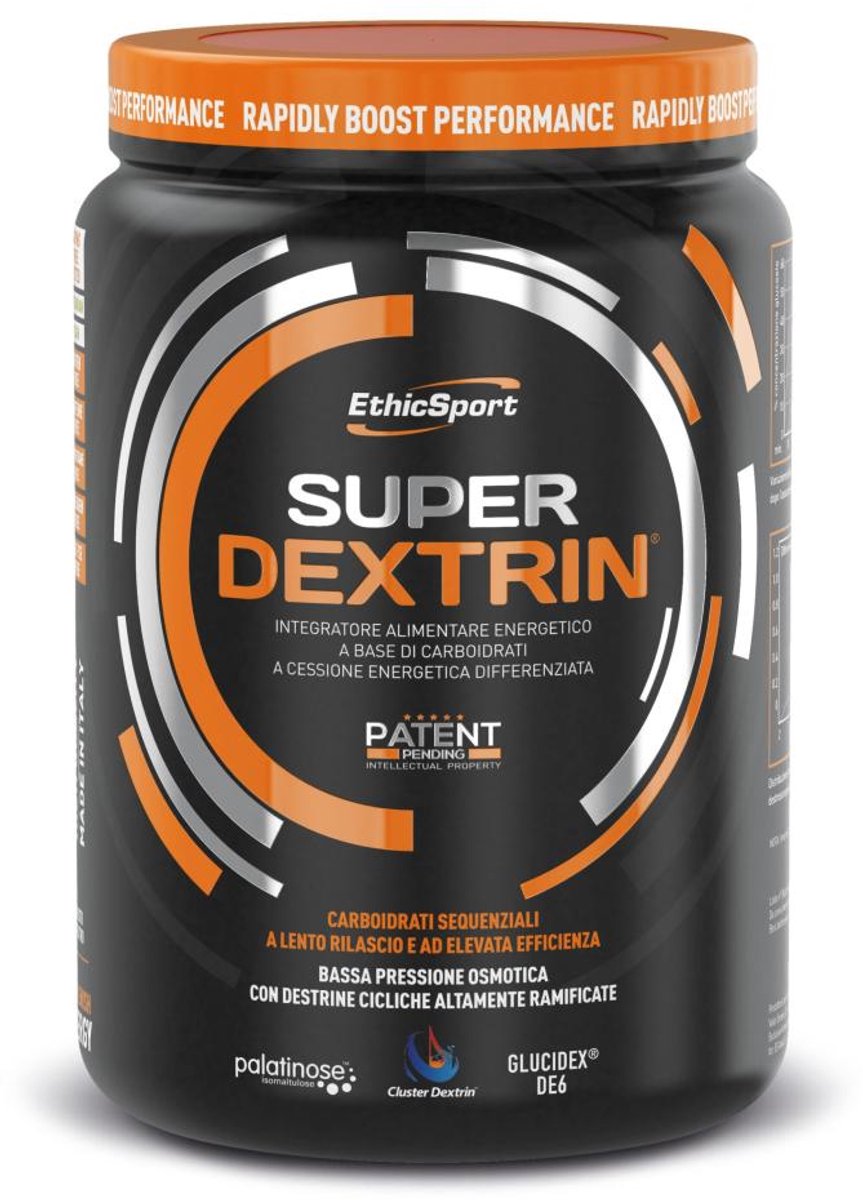 EthicSport - SUPER DEXTRIN® - geavanceerde koolhydraten - Cluster Dextrin® (HBCD = cyclische sterk vertakte dextrines), Palatinose™ - Getest door onafhankelijke laboratoria op microbiologische veiligheid en doping; vrij van cafeïne, gluten.