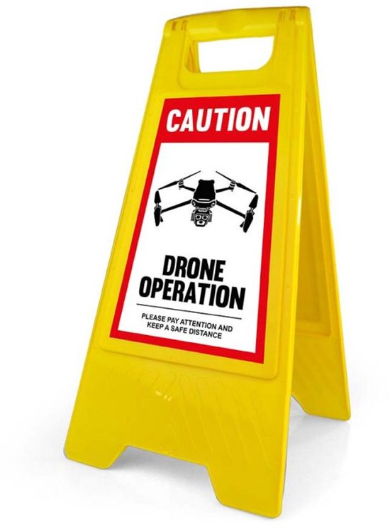 Drone Warning Sign - Standard - Drone Operation - Red - English | bol