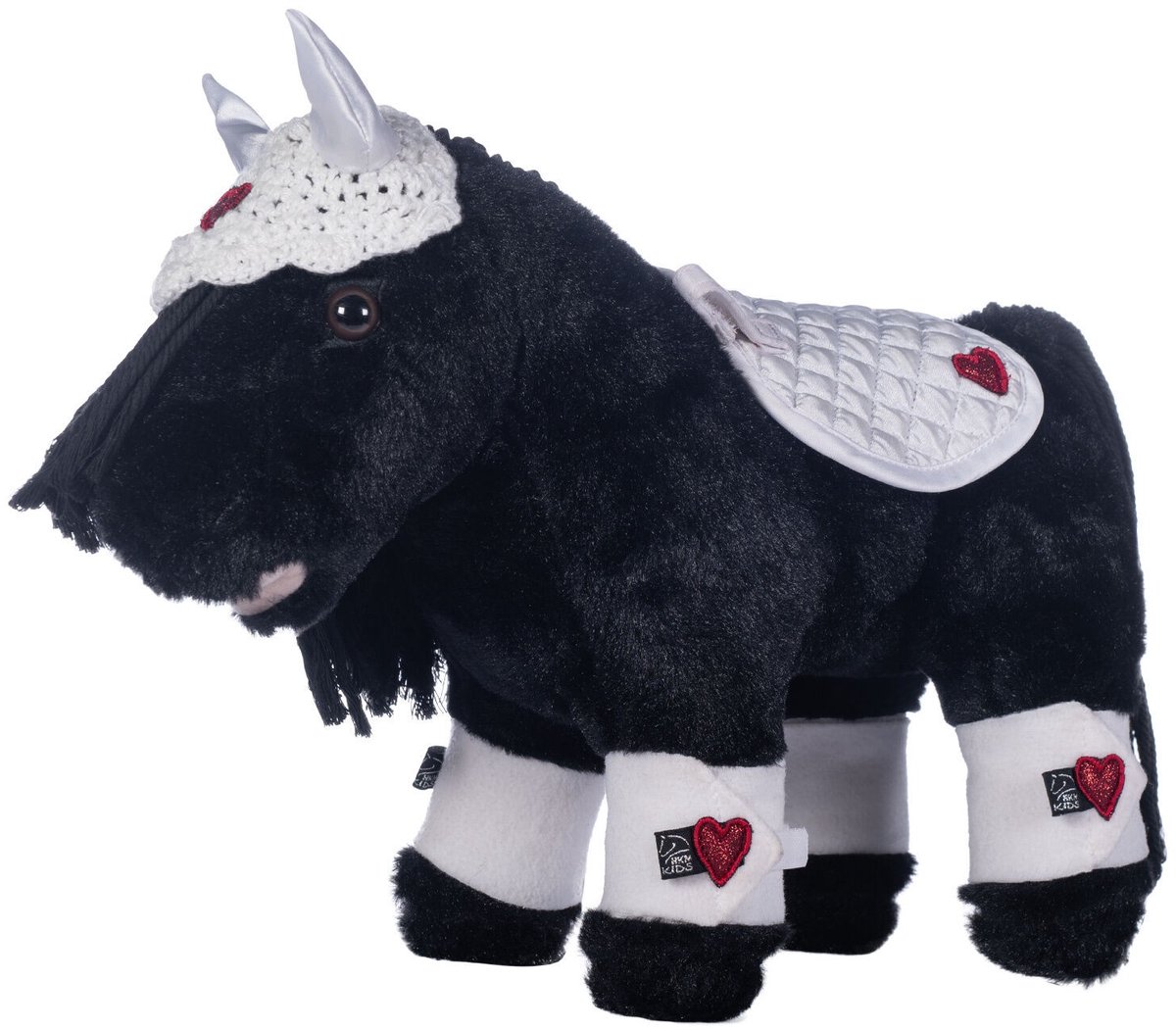 HKM - Cuddle Pony - Wedstrijdset Wit/Rood