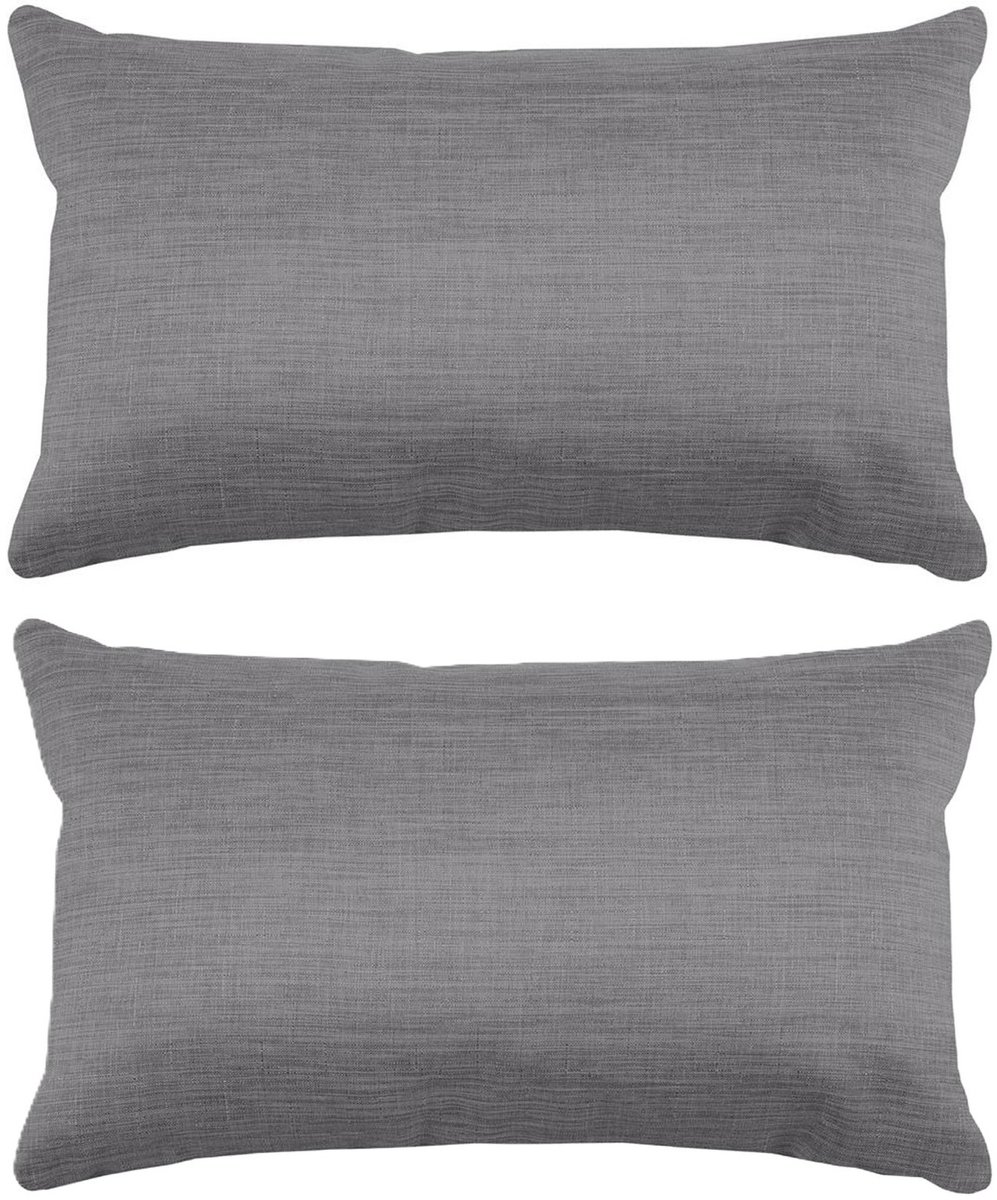 Stof Textile sierkussen Bea - 2x - grijs - 30 x 50 cm - bank kussens - zitkussens - binnen/buiten - polyester
