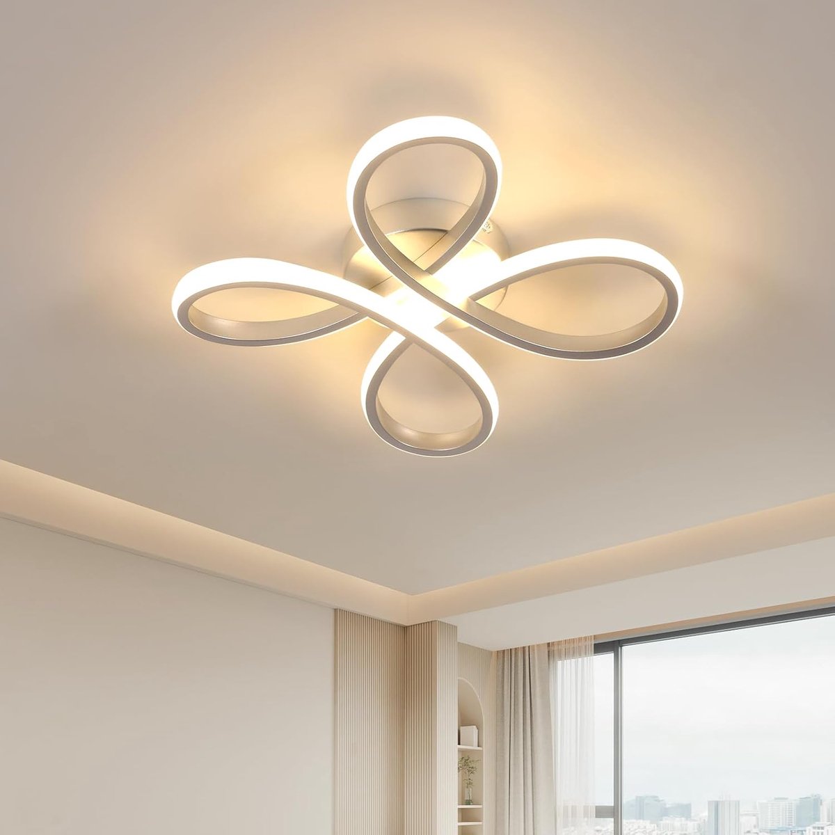 Haobosic - 30W Plafonnier LED - Moderne - Argenté - 3000K
