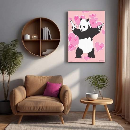 Banksy Graffiti - Canvas Schilderij 32x45 cm - Schilderijen Woonkamer