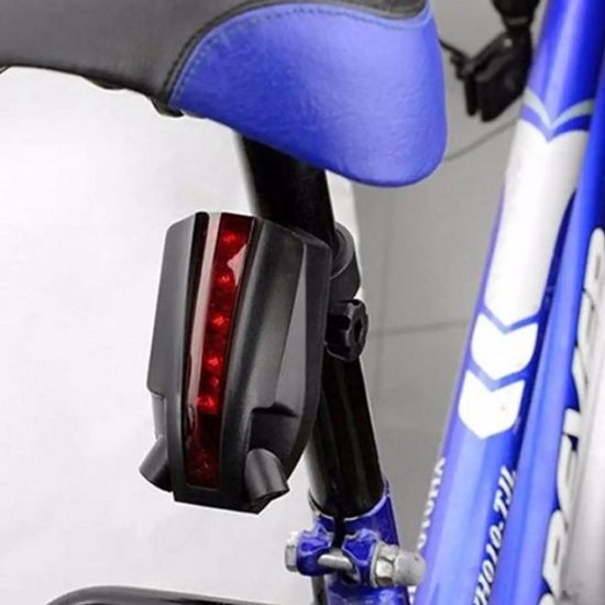 2 Laser + 5 Led Achter fiets Achterlicht Logo Beam Veiligheidswaarschuwing Rode Lamp Waterdichte Fietsverlichting Achterlichten Led Auto — afbeelding 4