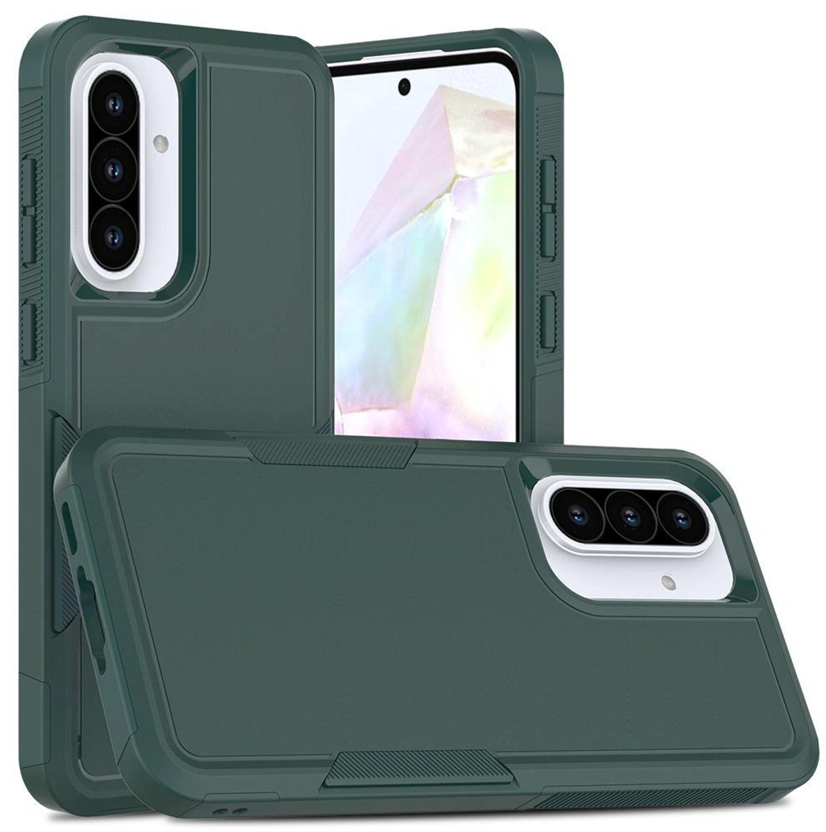 Mobigear Hoesje geschikt voor Samsung Galaxy A56 Telefoonhoesje Hardcase | Mobigear Heavy Armor Backcover Shockproof | Schokbestendig Galaxy A56 Telefoonhoesje | Anti Shock Proof - Groen