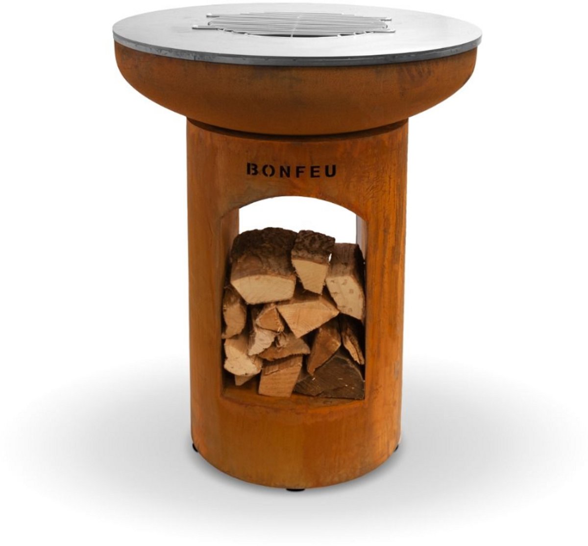 BonFeu BonBiza Open Corten - Barbecue Plancha - 6 mm dikke bakplaat - 80x80x100 cm