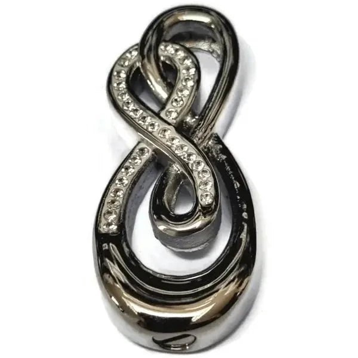 Aramat Jewels | Gedenkhangers | RVS Infinity Ashanger – Oneindig Teken Zilverkleurig Gedenksieraad | infinity-Transparant-zirkonia-4.5x2.5cm | |20mm | Staal | Volwassenen | Verkleurd niet
