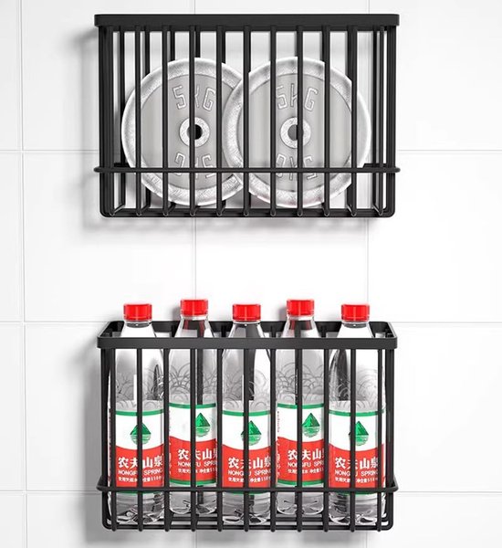 EigPluy 2-delige opbergdoos voor keukenkastdeuren, zelfklevende opbergdozen voor aan de muur, opbergdoos voor kleine spullen voor in de kledingkast/ badkamer/koelkast (wit