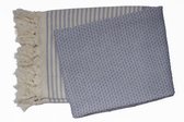 PHLOX Hamamdoek 100 x 200 cm, saunadoek, strandhanddoek, yogadoek en spa-doek, zacht, lichtgewicht, groot, Oeko-Tex gecertificeerd 100% katoen - blauw