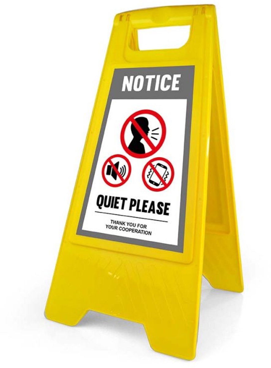 Drone Warning Sign - Standard - Quiet Please - Gray - English