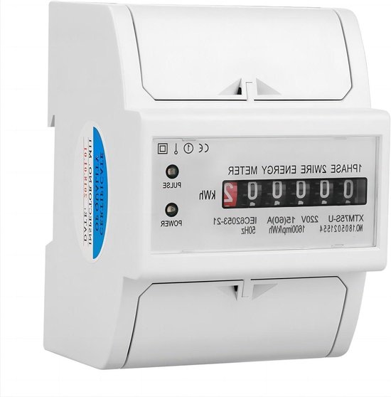 Elektriciteitsmeter 3 Fasen 4 De Meter Van De Draadenergie DIN Spoor Tussenmeter Voor Het Systeem Van De Machtsmaatregel 3x 220v380v 5 100a