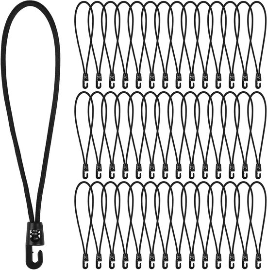 ECENCE 100x tendeurs, lot d'élastiques, Crochets élastiques avec Boule en Plastique, élastiques