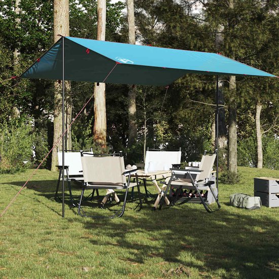 vidaXL - Kampeerluifel - waterdicht - 360x294 - cm - blauw van Vidaxl — afbeelding 3