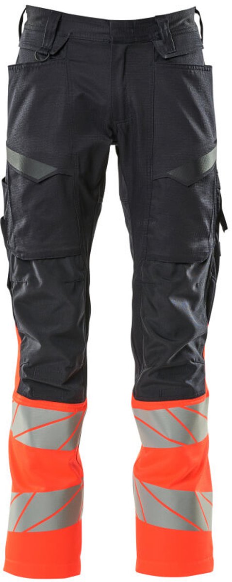 Mascot Accelerate Safe Broek met kniezakken 19679-236 - donkermarine/hi-vis rood - C46 - 82