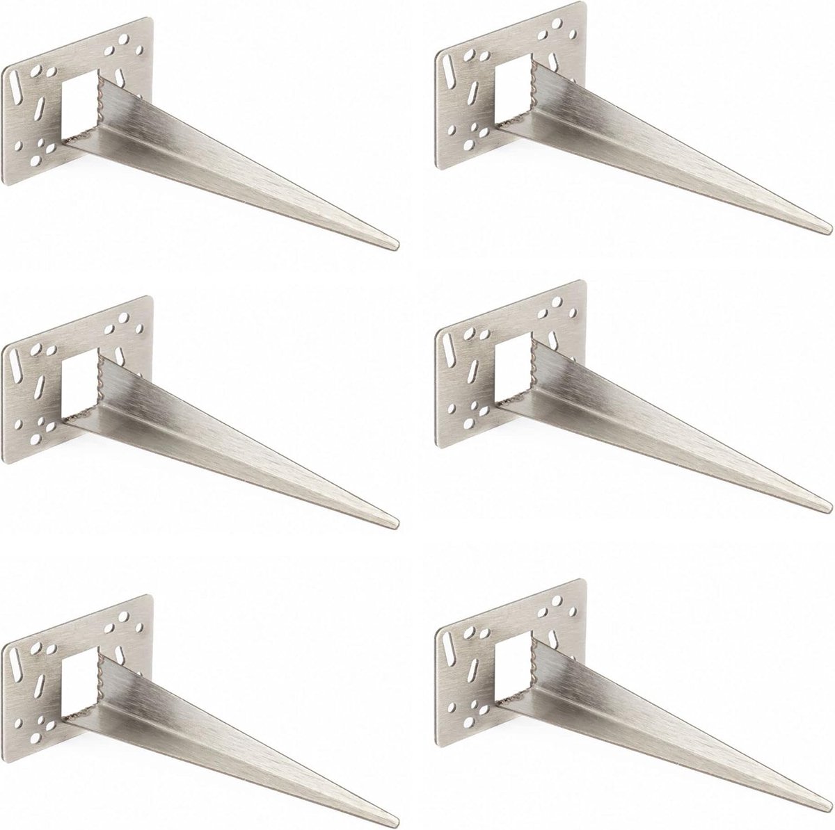 Novatool 6 x tuinpennen 10 x 6 x 18 cm roestvrij staal professionele grondanker voor lampen grondhuls grondanker tuinpen tuinpennen tuinaccessoires stopcontact zuilen grondnagel grondbevestiging staal