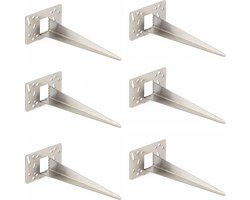 Novatool 6 x tuinpennen 10 x 6 x 18 cm roestvrij staal professionele grondanker voor lampen grondhuls grondanker tuinpen tuinpennen tuinaccessoires stopcontact zuilen grondnagel grondbevestiging staal