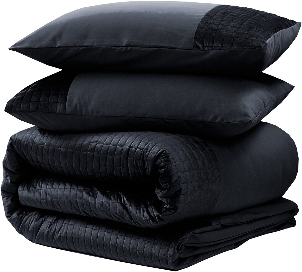 Sleeptime dekbedovertrek Velvet Band Zwart 240 x 220 cm