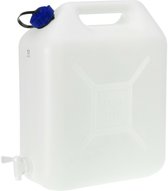 EDA Jerrycan voor water - 20 liter - Kunststof - met kraantje en dop - Water halen - camping - 41 x 17 x 44 cm