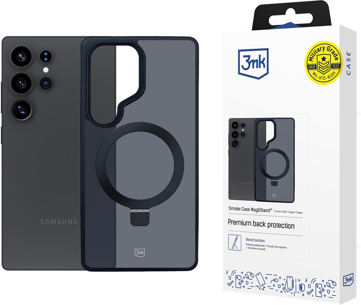 3Mk Case Smoke Voor Samsung Galaxy S25 Ultra Magnetisch Met Standaardfunctie