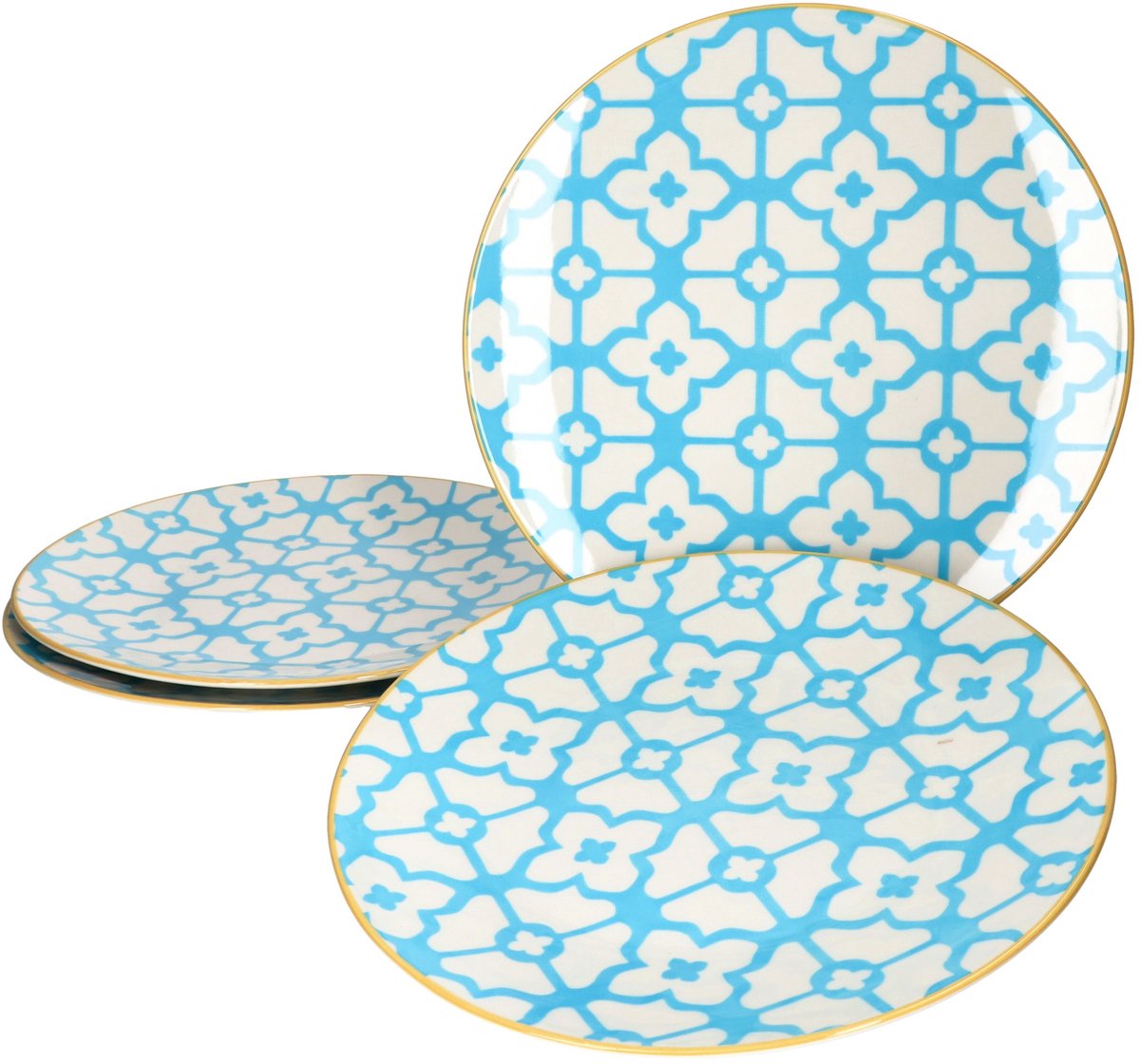 Set van 4 dinerborden Makina blauw 26,5cm Ritzenhoff & Breker - 44775