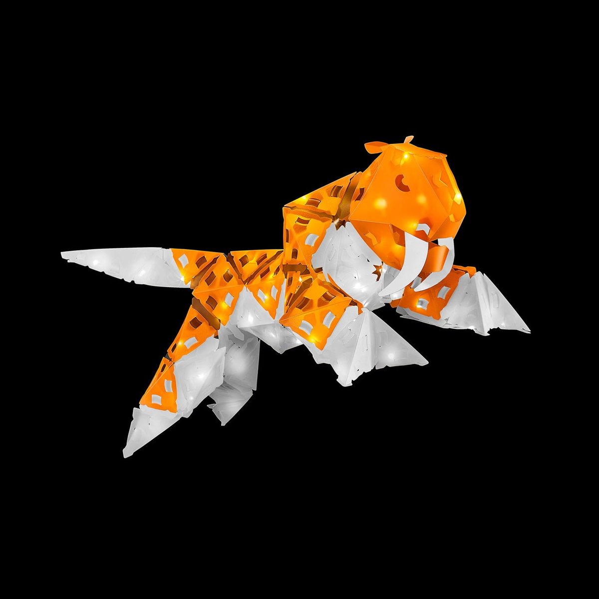 Creatto Sabre Tiger - Bouwset met LED Verlichting - Bouw 4 Lichtgevende Prehistorische Dieren - Sabeltandtijger, Mammoet, Wolf en Gier - 61 Onderdelen - Creatief Bouwspeelgoed - Vanaf 9 Jaar — afbeelding 7