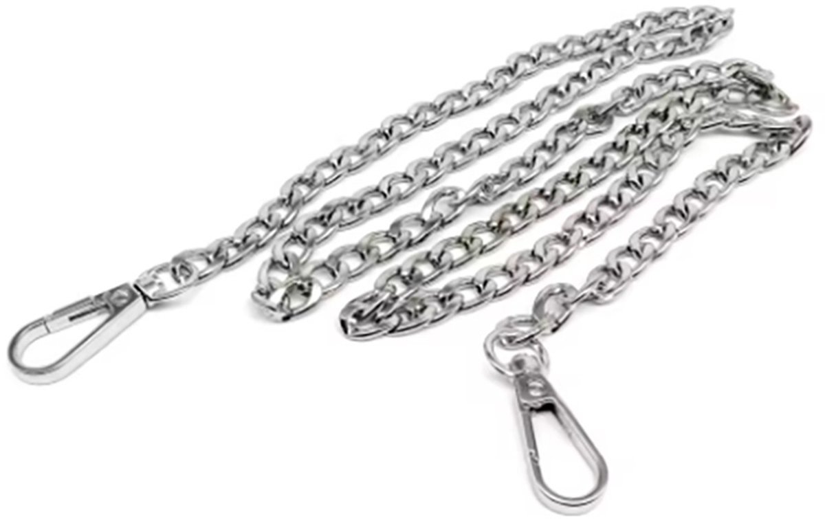 Actie4you® - Bag Strap Ketting - Chain - Tassenriem - Schouderband - Schouderriem Tas - Tassen Riem - Tas Hengsel - Gitaar Strap - Cross Body - Draagriem - Bag Belt - Handtas Bandje – 120CM - Zilver