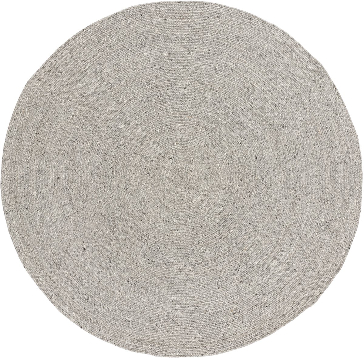 Lino Alba Grey Rond Vloerkleed Ø 200cm - Handgeweven Wollen Luxe Tapijt - 100% Viltwol - 12mm dik - 2,8kg/m² - Grijs Tapijt Woonkamer - Laagpolig vloerkleed - Tapijt Slaapkamer - Tapijt Eetkamer