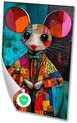 Dier, Surrealistisch, Muis, Blauw, rood, oranje, geel, roze