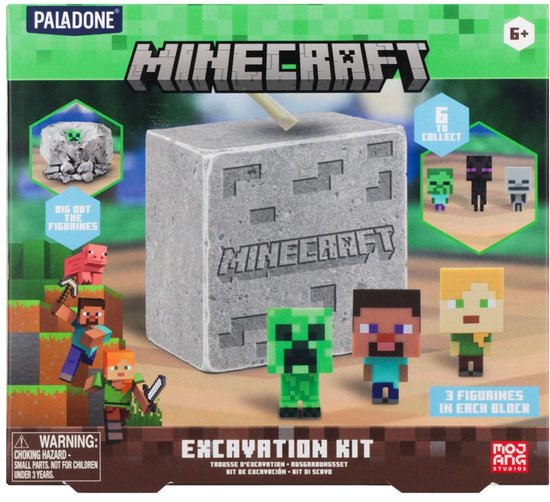 Minecraft Excavation Kit - Officieel Gelicentieerde Opgraafset met 3 Mini‑Figuren, Creatief Speelgoed voor Minecraft‑Fans- Paladone van Paladone — afbeelding 5