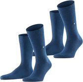 Burlington Everyday 2-Pack eenkleurig katoen multipack sokken heren blauw - maat 40-46