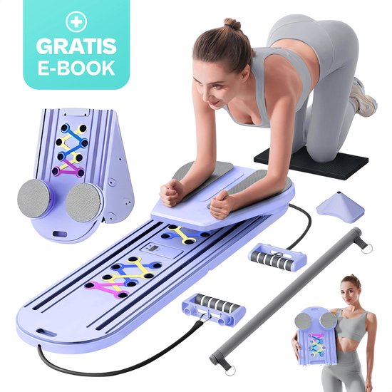 GS Goods Pilates Board - Pilates Reformer - Buikspiertrainers - Ab Roller - Gratis Training Schema - 2025 Model - Sporten -