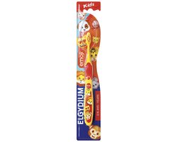 Elgydium Zachte Tandenborstel Voor Kinderen 2/6 Jaar Emoji (Kleur : Geel en rood)