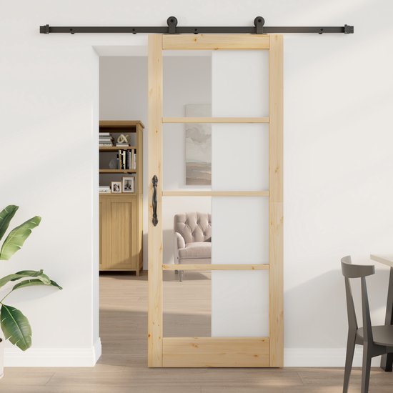 Foto: Vidaxl schuifdeur orkdal bruin 86 x 211 cm hout en metaal