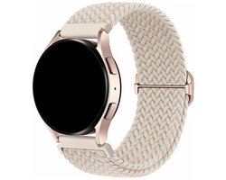 Innerlight® Smartwatchbandje 20mm Nylon - Creme Wit - Nylon Horlogebandje geschikt voor Samsung Galaxy Watch 7 / 6 / 5 / Pro / 4 / 3 / Active 2 - Polar Ignite / Unite – Huawei