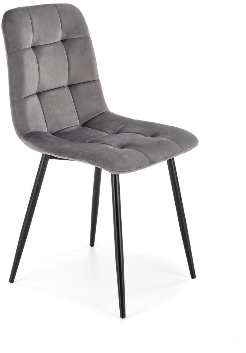 Luxury4Home K526 Serie - Eetkamerstoel - Grijs - Zwart Noppen