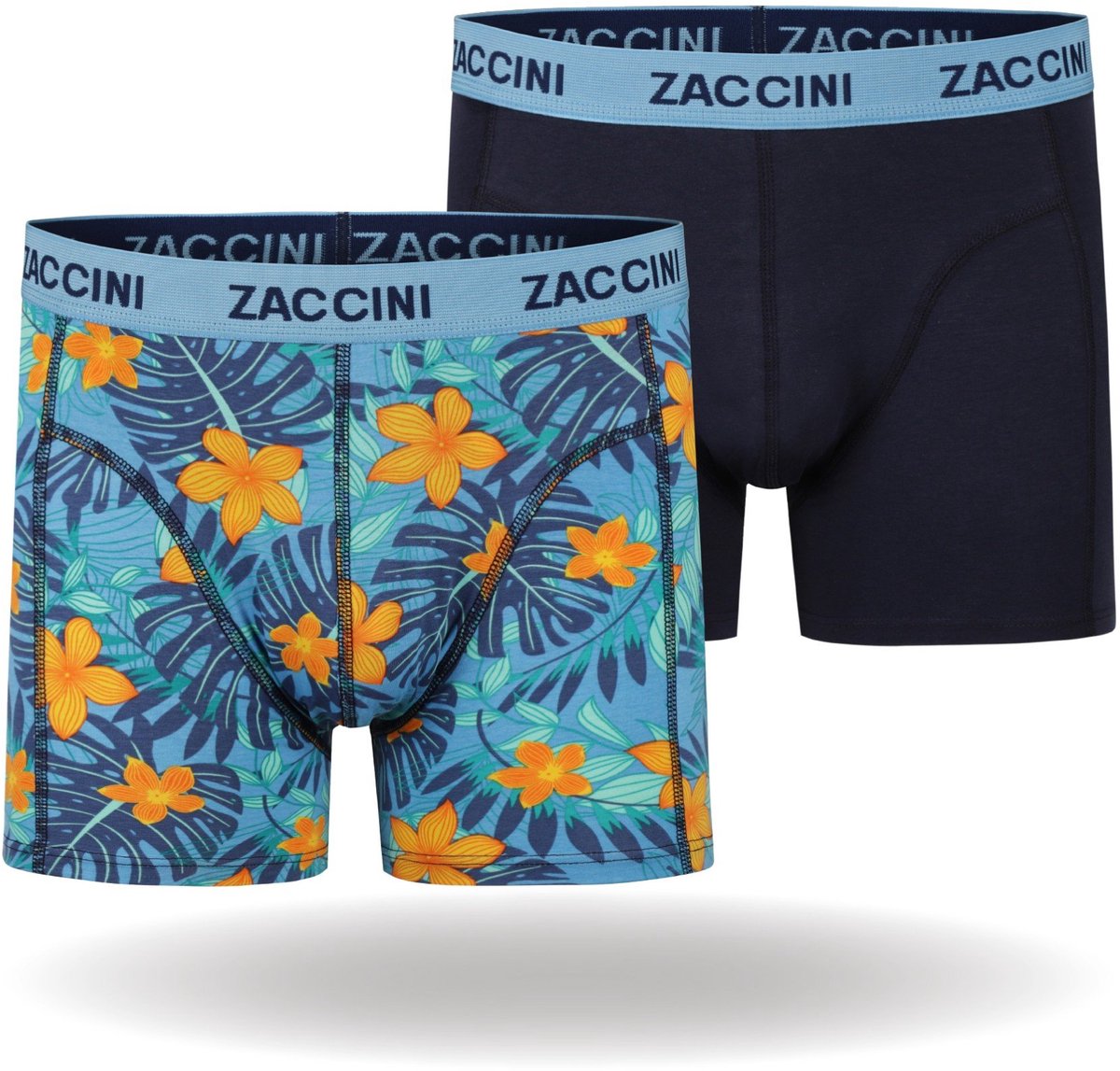 Zaccini Cotton Stretch Boxershorts - Blauw - 2 stuks - Heren onderbroeken - Boxer - 95% Katoen - Maat XXXL