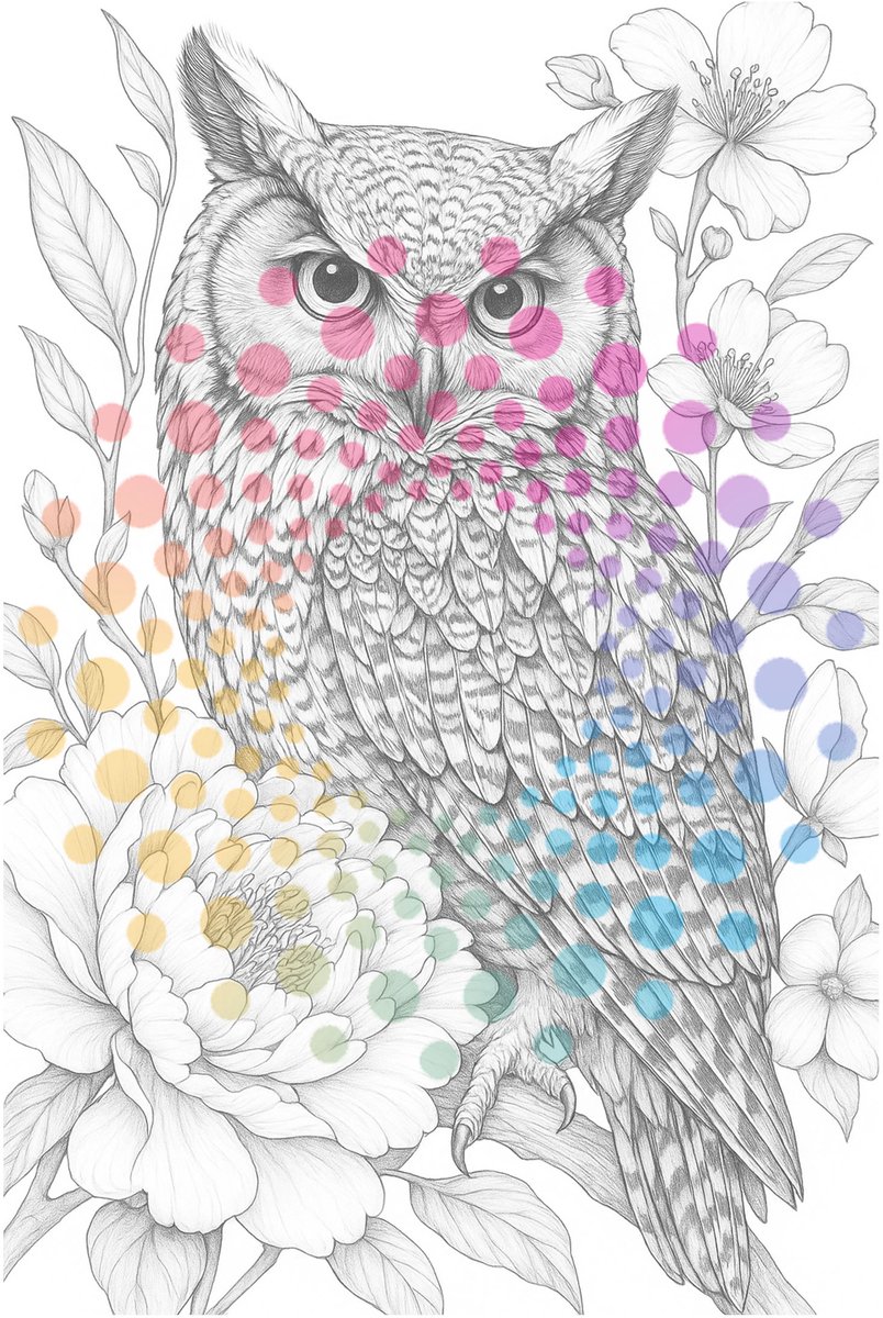 KleurLab® - Bloemen & Vogels - Luxe Kleurboek voor Volwassenen - Natuur - Dieren - 48 Kleurplaten op A4 - Enkelzijdig bedrukt — afbeelding 10