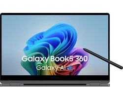 Samsung Galaxy Book5 360 Intel Core Ultra 7 256V Laptop 39,6 cm (15.6") Touchscreen Full HD 16 GB LPDDR5x-SDRAM 512 GB SSD Wi-Fi 7 (802.11be) Windows 11 Home Grijs