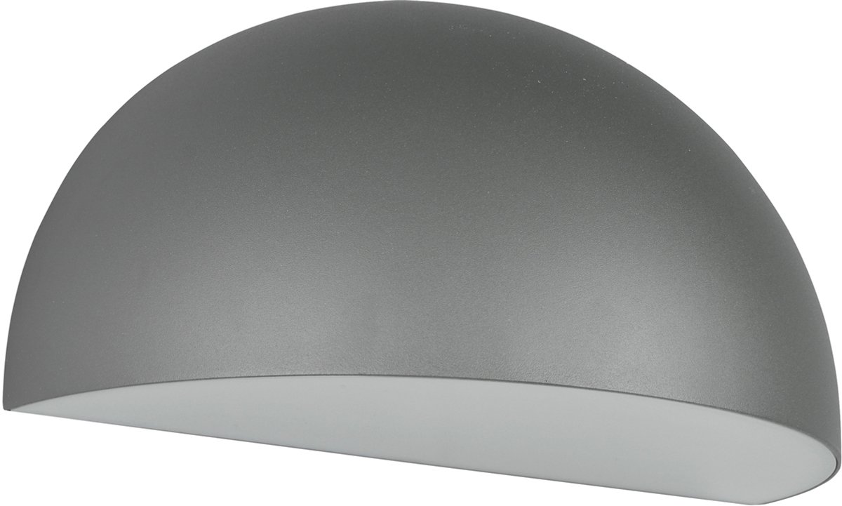 LED Tuinverlichting - Wandlamp Buitenlamp - Torna Stein - E27 Fitting - Halfrond - IP44 - Antraciet - Aluminium